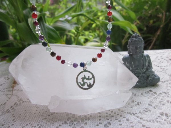 Sterling Silver OM Pendant with Chakra Necklace 20% Off!
