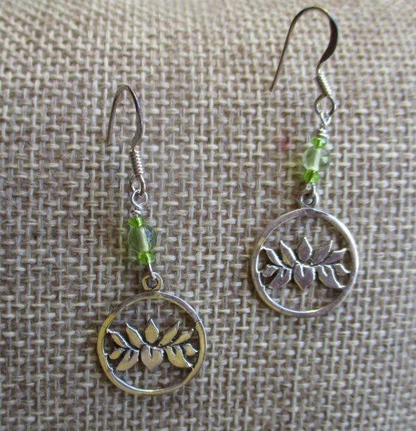 Lotus Earrings With Peridot NOW ON SALE, SAVE 20%