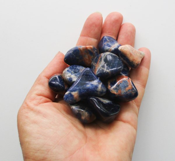 sunset sodalite, sodalite, tumbled stones