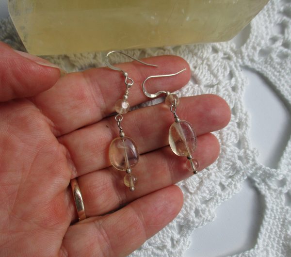 citrine, citrine earrings, dangle earrings