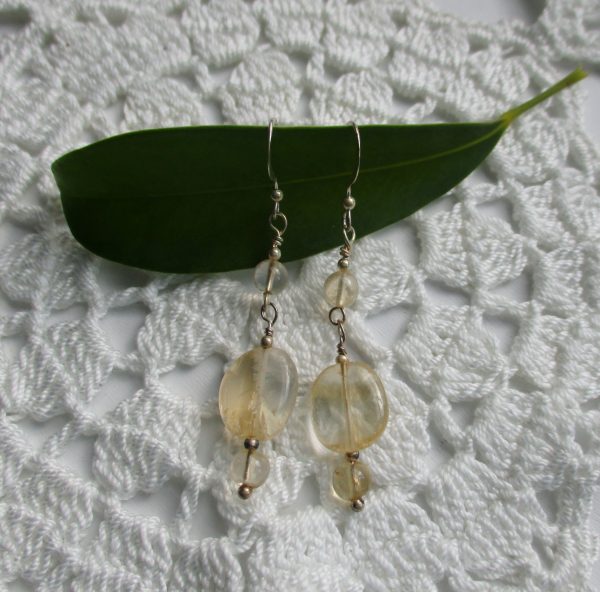 citrine, citrine earrings, dangle earrings