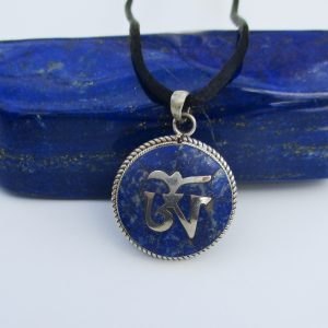 om pendant, lapis pendant