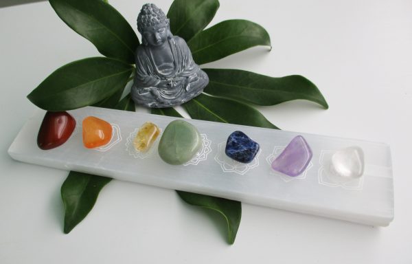 Selenite Chakra Wand with 7 Chakra Stones - Image 3