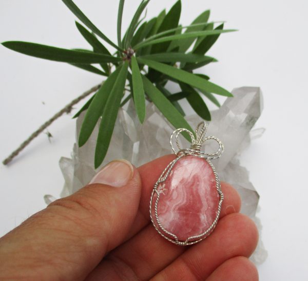 Rhodochrosite Pendant in Sterling Silver, 50% off now on sale! - Image 2