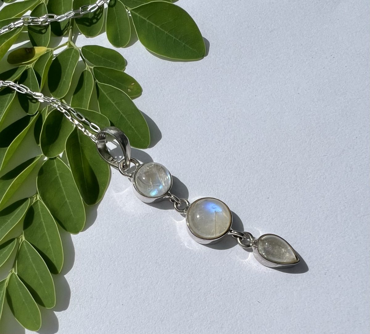 triple moonstone pendant