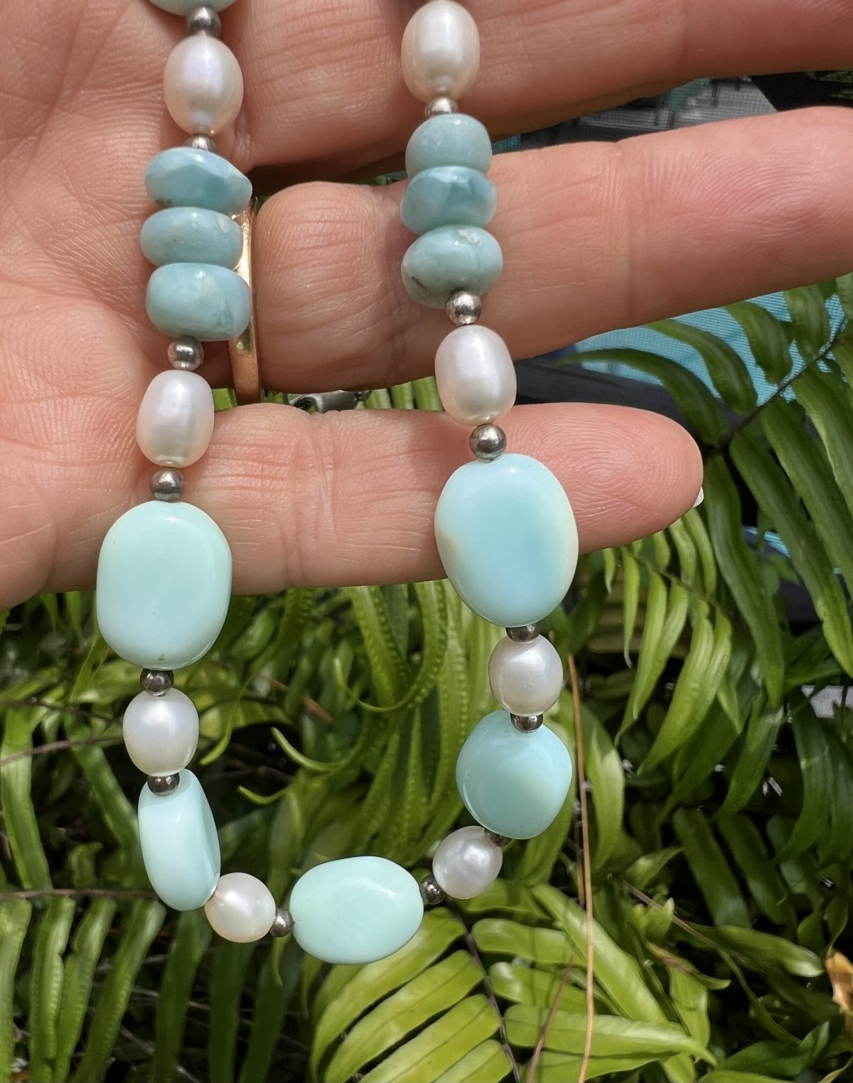 Larimar with Amazonite