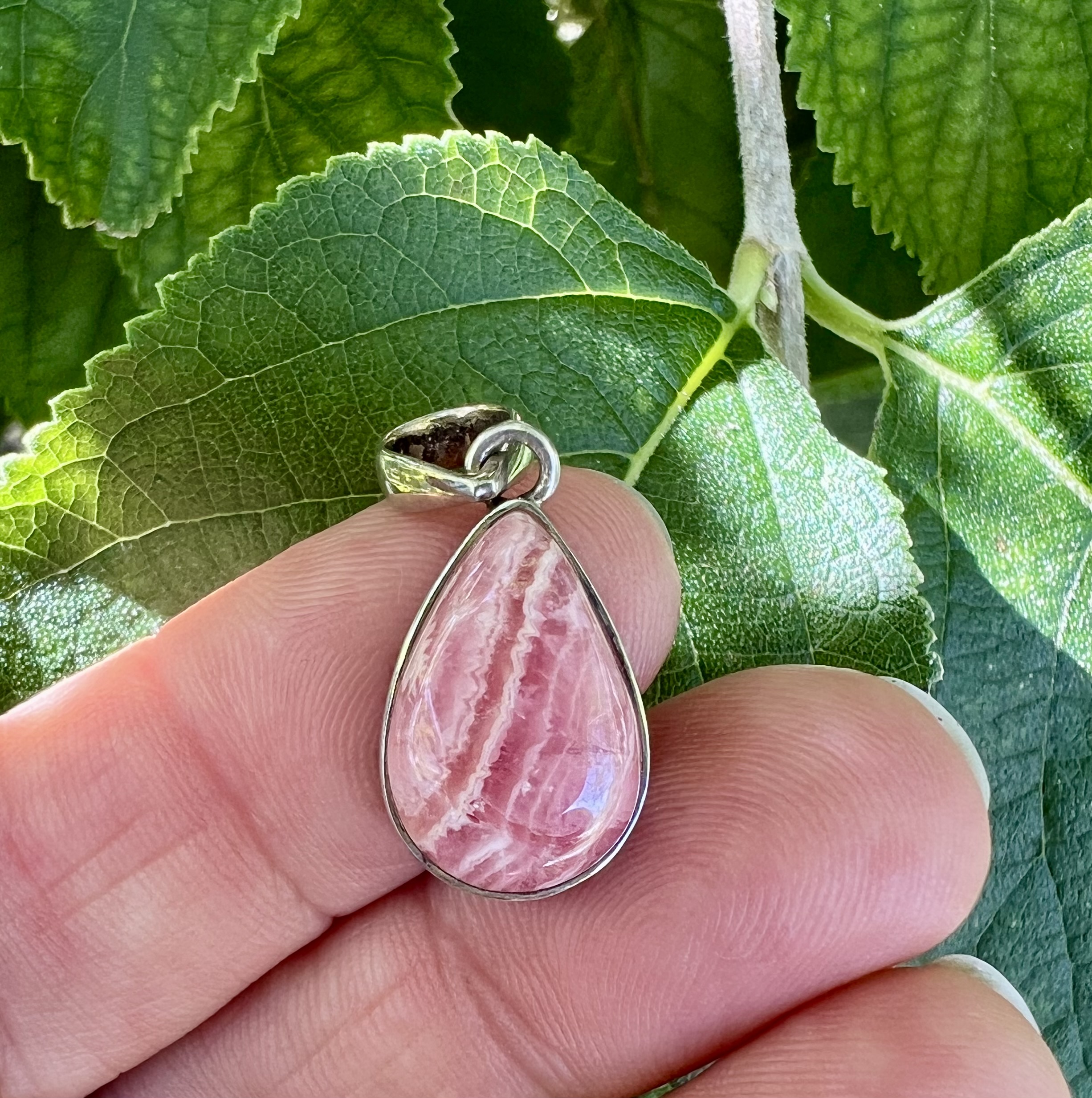rhodochrosite pendant rhdodochrosite
