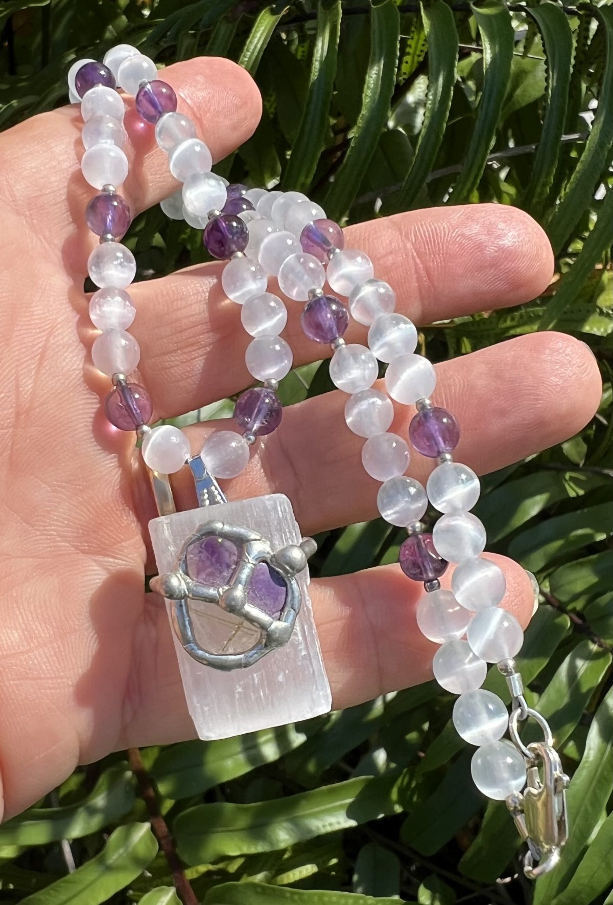 selenite necklace