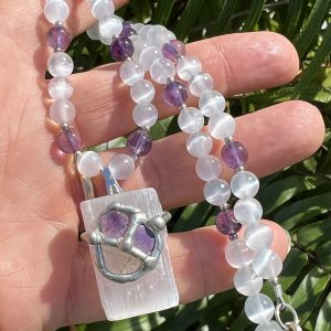 selenite necklace