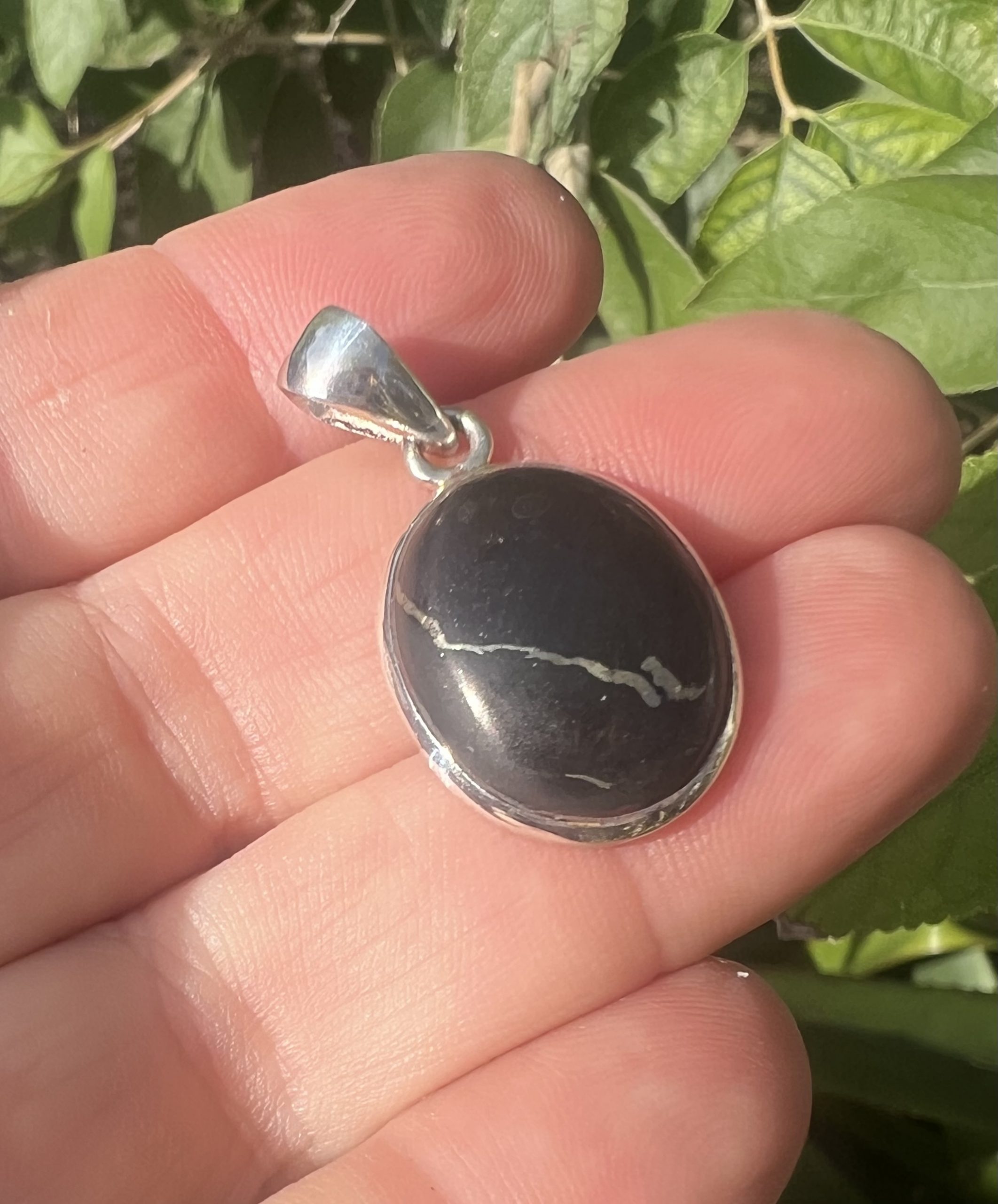 oval shungite pendant