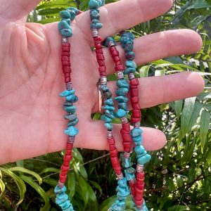turquoise and red coral